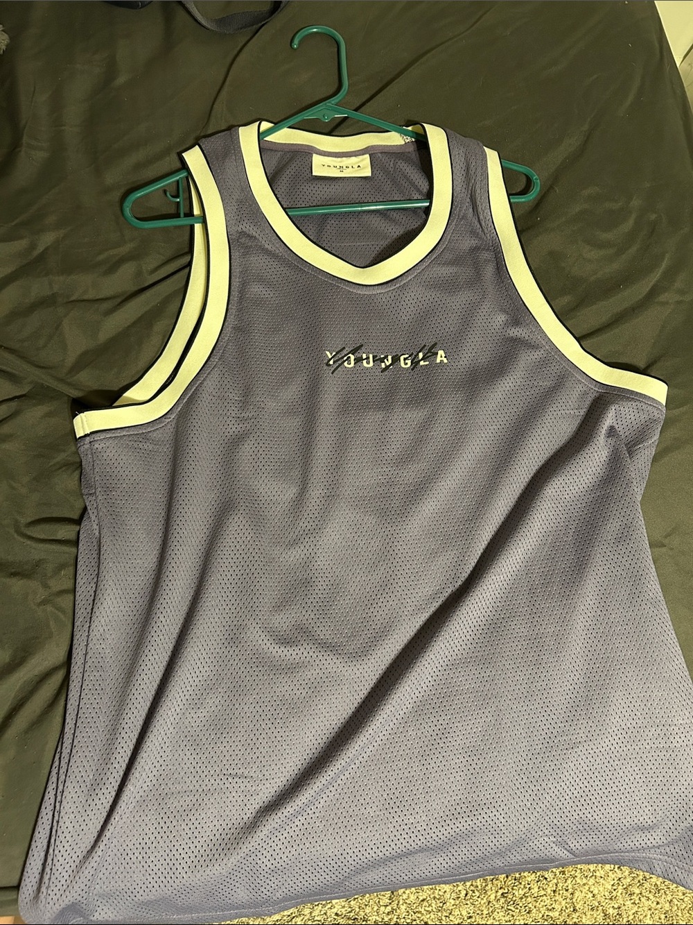 YoungLA Lavender Mesh Tank with white Trim